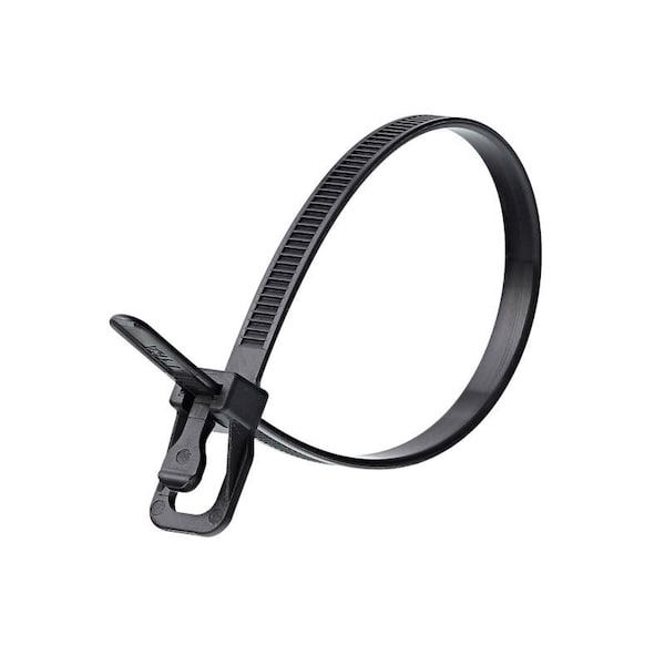 Retyz Cable Tie Assortment, 8 in, 10 in, 12 in L, 3.42 in Max Bundle Dia., Black, Nylon 6/6, 30 PK RTZ-MBK01-MA - main